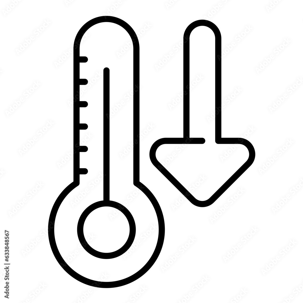 Cool Down Line Icon Cool Down Line Icon