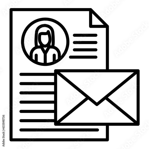 Cover Letter Line Icon