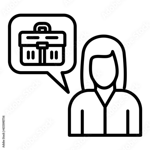 Applicant Female Line Icon
