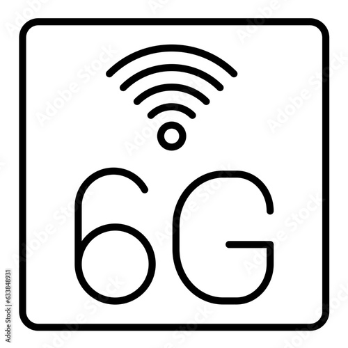6G Network Line Icon