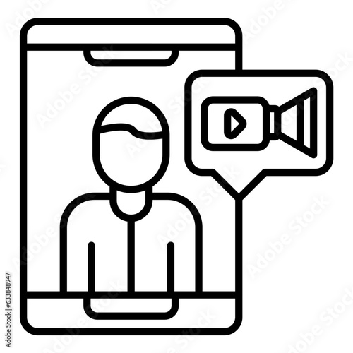Video Chat Line Icon