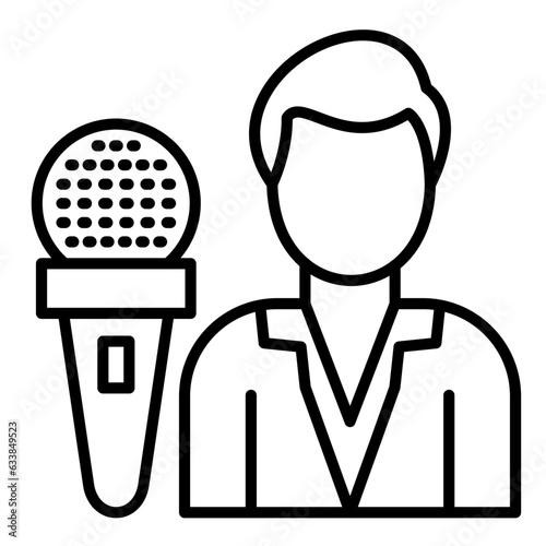 Presenter Male Line Icon
