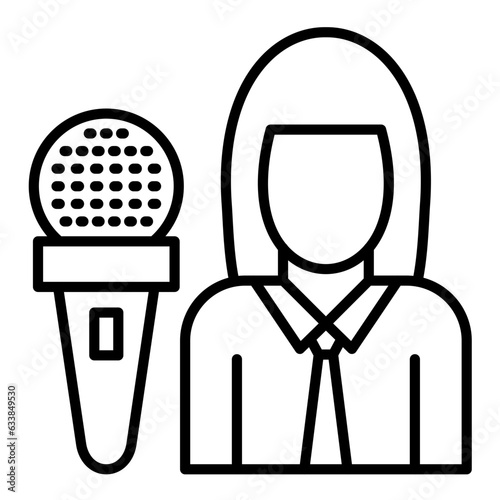 Presenter Female Line Icon