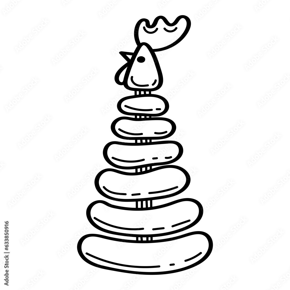 Children toy pyramid sketch. Constructor parts for assembly. Preschool games. Hand drawn doodle illustration. Children toy pyramid sketch. Constructor parts for assembly. Preschool games. Hand drawn doodle illustration.