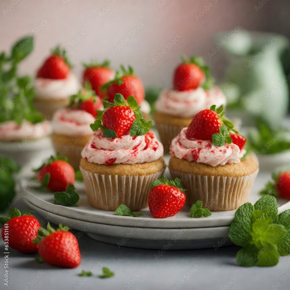 Elevate Your Taste Experience: Strawberry and Mint Cupcakes Arrive, Generative AI