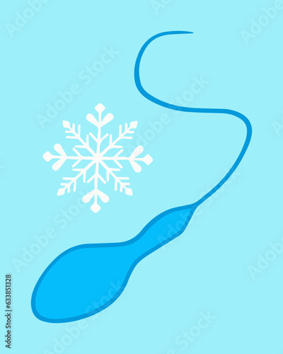 Vector isolated illustration of sperm freezing. Sperm bank. Sperm donation.
