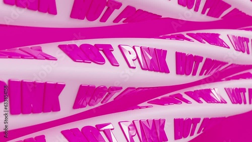 3d Banner Lettering and animation rotation with text hot pink