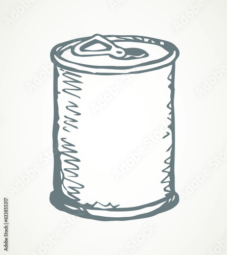 Can bottle. Vector drawing sketch