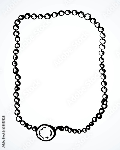 Antique beads. Vector drawing frame