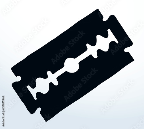 Sharp steel blade. Vector drawing