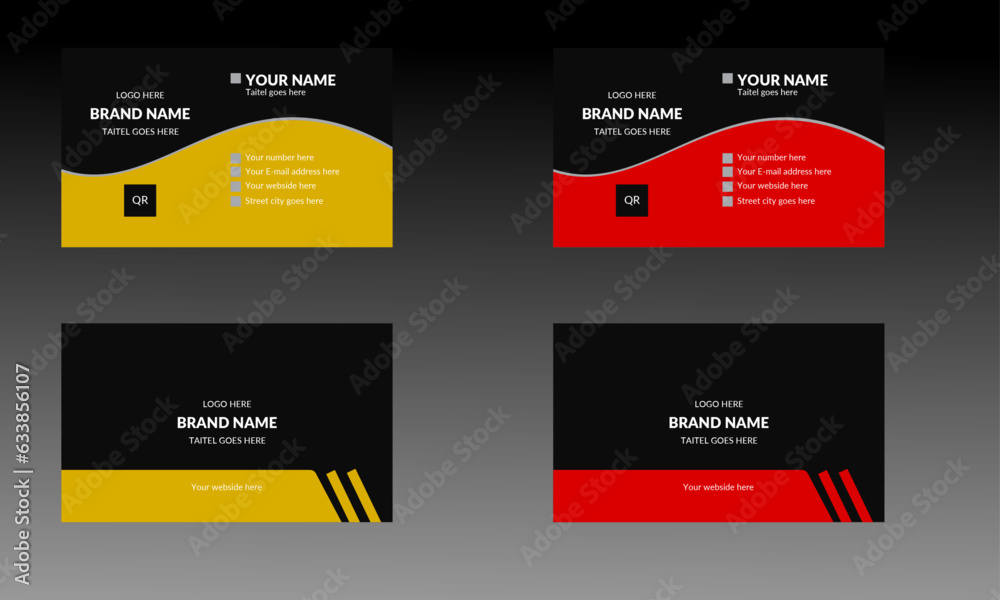 Buisness card design tamplate. Two sided rectangle shape design.There is two color veriation. It is a changable design template.