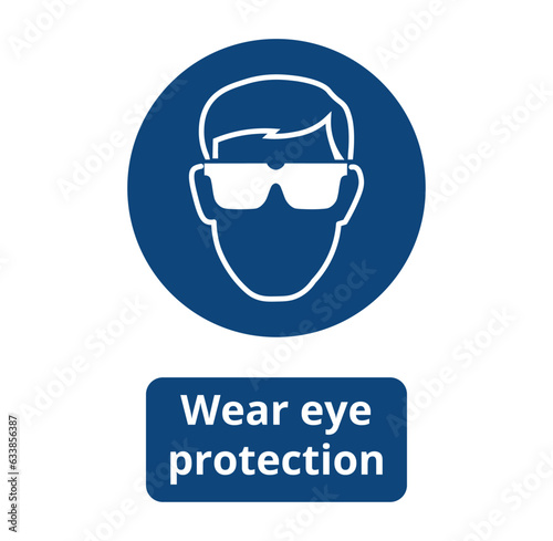 Wear Eye Protection Symbol with Label
