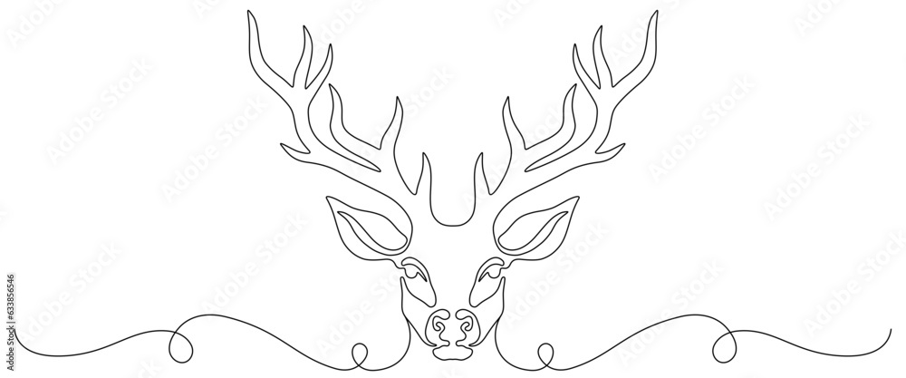 deer head line art style. Christmas element deer head line art style. Christmas element