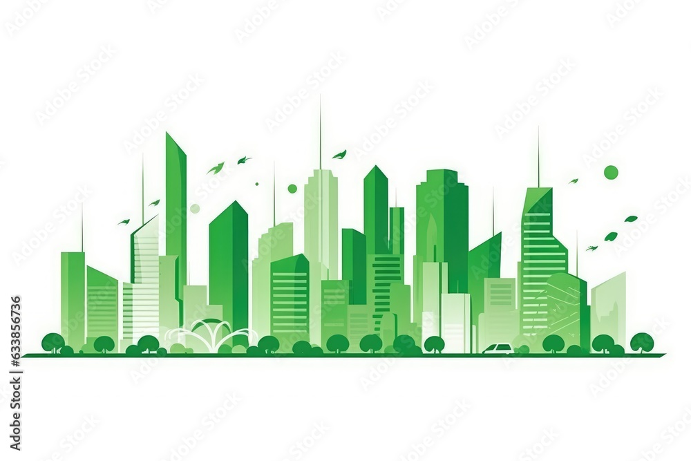 ESG sustainability concept with a green city skyline