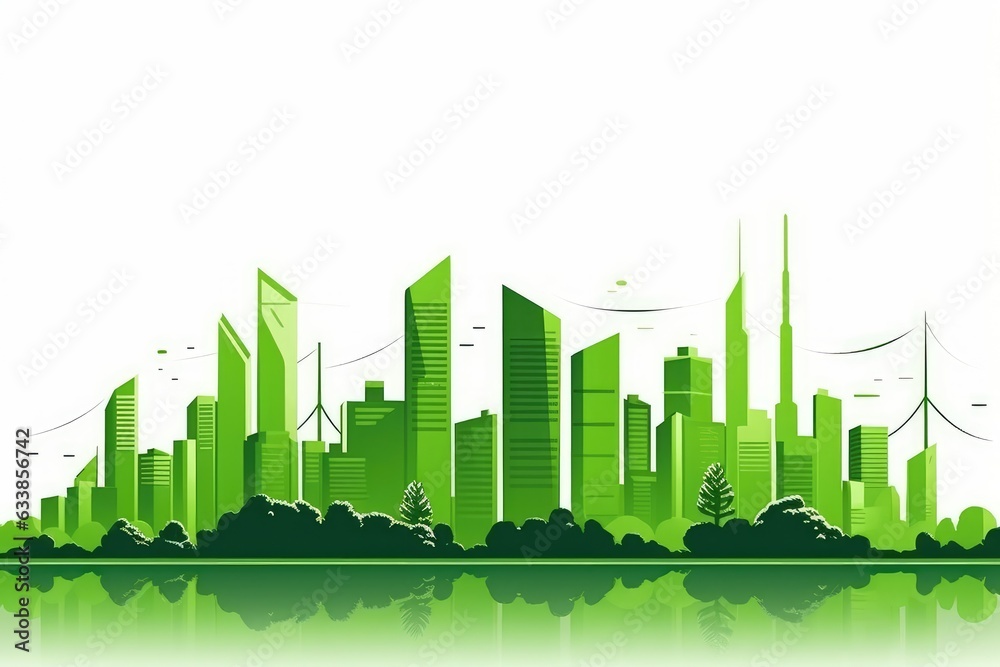 ESG sustainability concept with a green city skyline