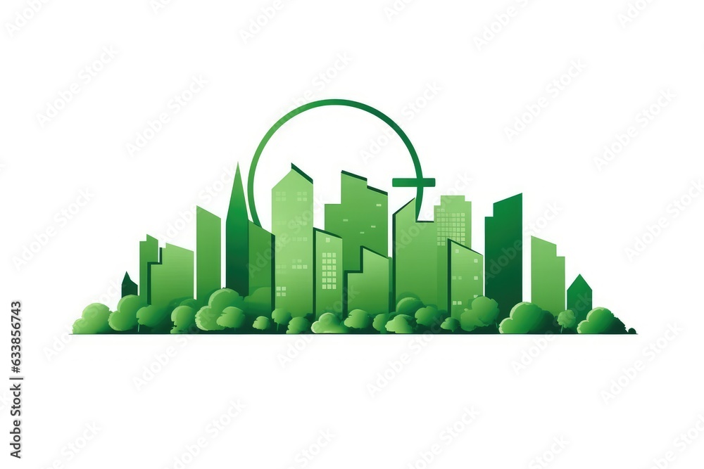 ESG sustainability concept with a green city skyline