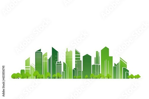 ESG sustainability concept with a green city skyline