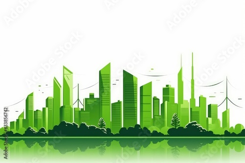 ESG sustainability concept with a green city skyline