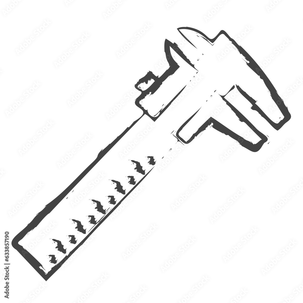 Fototapeta premium Hand drawn Scale spanner illustration icon