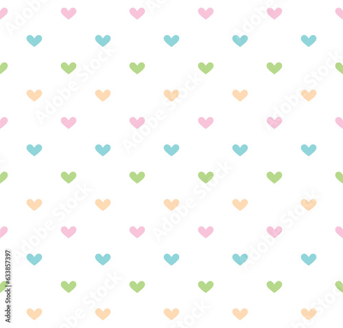 Rainbow color heart seamless pattern on white background Vector