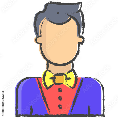 Hand drawn Croupier illustration icon