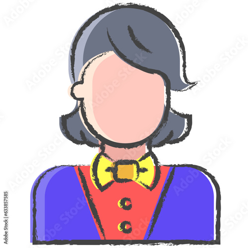 Hand drawn Croupier illustration icon