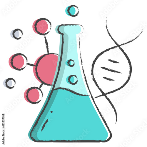 Hand drawn Beaker illustration icon