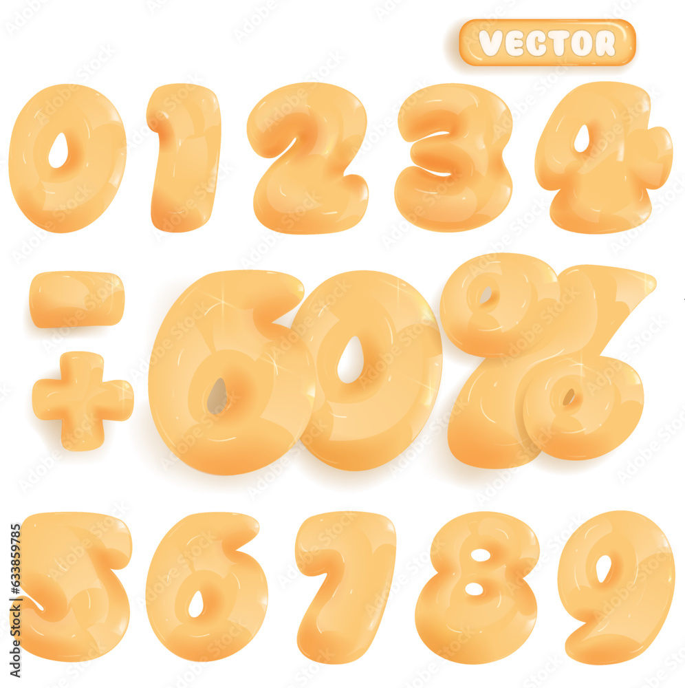 3 D room orange plastic in cartoon style. Vector template design illustration