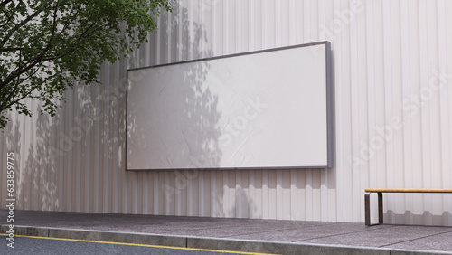 Blank billboard on the street	
