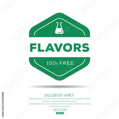 (Flavors free) label sign, vector illustration.
