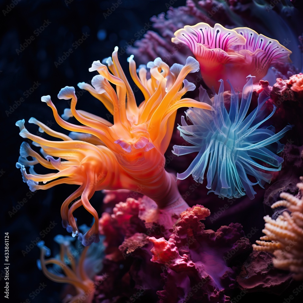 Aquarium underwater fishes in sea coral reef. Ocean nature: water animal tropical life, aquatic wildlife Aquarium underwater fishes in sea coral reef. Ocean nature: water animal tropical life, aquatic wildlife