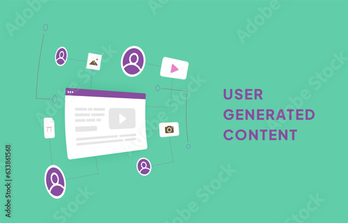 User generated content. UGC Vector illustration Concept