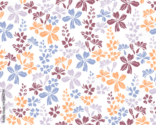 Wallpaper Mural Wild field forget-me-not flowers endless pattern vector design. Millefleurs Torontodigital.ca