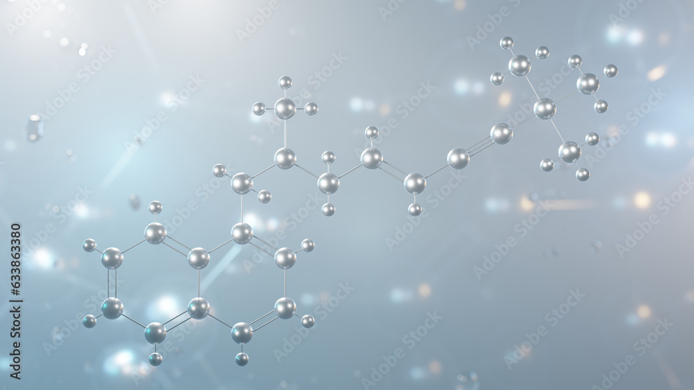 Fotografie terbinafine molecular structure, 3d model molecule, antifungal medication, struc