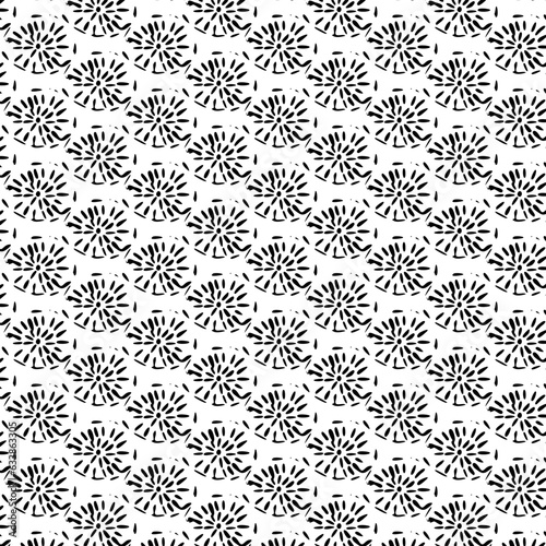 Seamless black and white geometric pattern. Tileable texture background. 