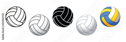 classic volleyball set of 5 photo