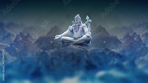 Lord Shiva Indian God 3D Wallpaper,Lord Shiva with colorful background Doing Meditation