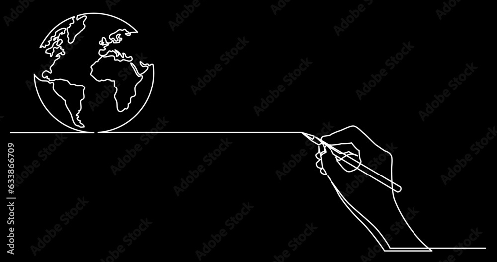 continuous line drawing vector illustration with FULLY EDITABLE STROKE of business concept sketch on black background