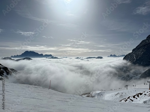 clear view on the mountains from the peak Rocca Pietore photo