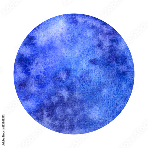 Uranus planet solar system. Cosmos space clipart . Hand draw watercolor illustration isolated on white background. Design element postcard, poster, logo