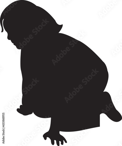 a child body silhouette vector
