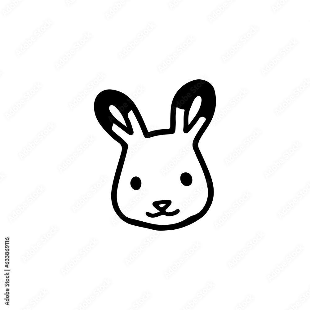 Obraz premium concept rabbit head vector illustration