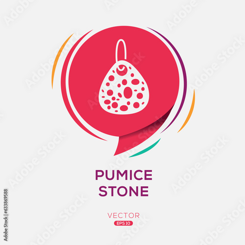 (Pumice stone) Icon, Vector sign.