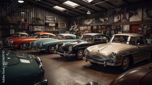 A vintage car shop with classic cars © ME_Photography
