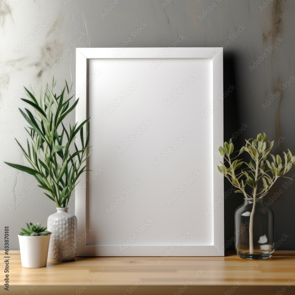 Mockup frame, Revel in the timeless charm of a white frame housing a classic white photograph, epitomizing elegance and grace. Generative AI Mockup frame, Revel in the timeless charm of a white frame housing a classic white photograph, epitomizing elegance and grace. Generative AI