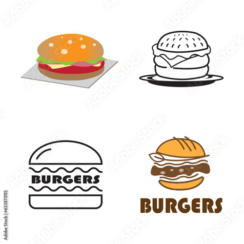 burgers icon logo vector design template