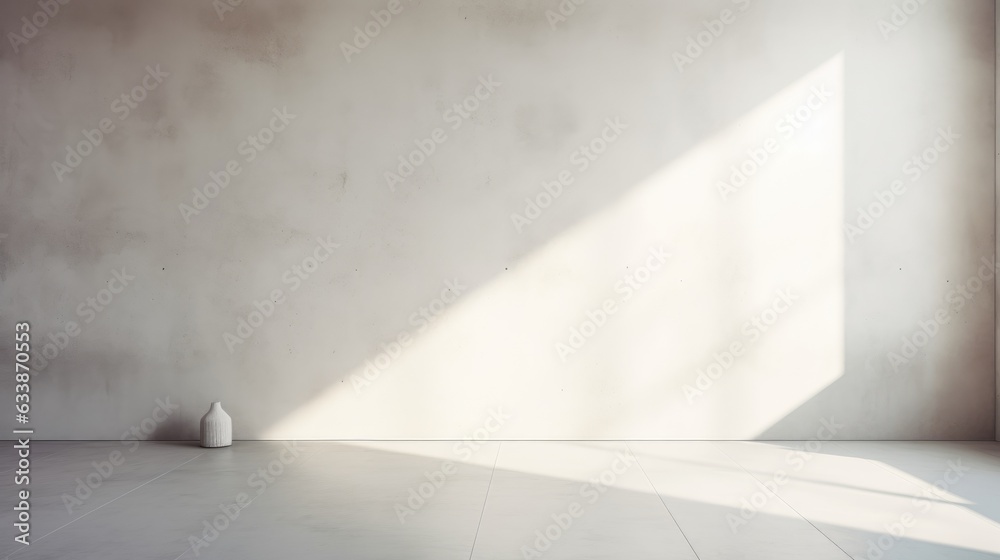 Empty room interior with concrete walls. Generative AI Empty room interior with concrete walls. Generative AI