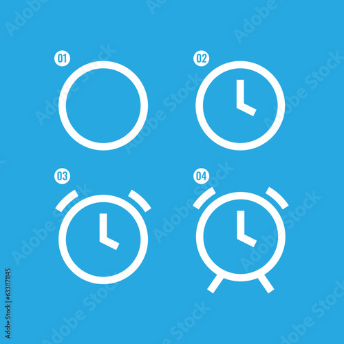 Time icon design. step by create icon time design. Set of Timer icons. Quick time icon, fast deadline. Timer and stopwatch icons. Rapid line symbol.