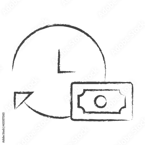 Hand drawn Clockwise Money illustration icon