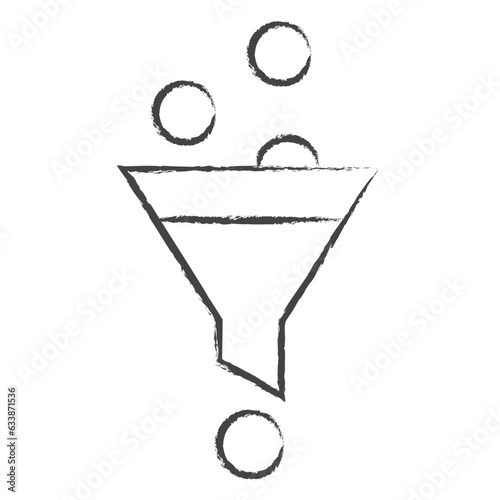 Hand drawn Sales funnel illustration icon